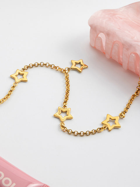 Five-pointed star hollow necklace - Rokkaku 18 online shop
