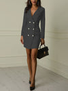V-Neck Double Breasted Suit Coat Dress