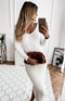 Autumn Winter Solid Long Sleeve Dress