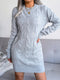 Women's fried dough twist buttock wrapped wool dress knitted dress