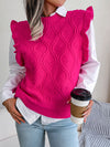 Women's fungus side diamond knitted vest sweater