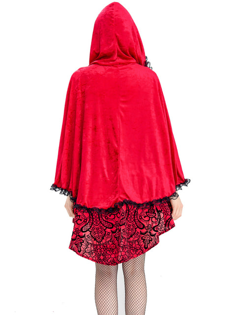 Halloween Jacquard Cape Little Red Riding Hood Costume Large