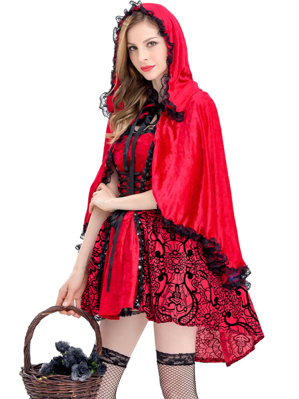 Halloween Jacquard Cape Little Red Riding Hood Costume Large - Rokkaku 18 online shop