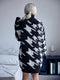 Women's high neck loose long sleeve sweater dress (without belt)