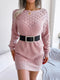 Fashion Hollow Outer Neck Long Sleeve Pullover Dress