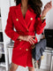 Long sleeve belt color suit dress coat for women New style
