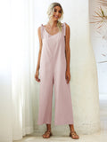 Women's Woven Strap Loose Casual Straight Overalls - Rokkaku 18 online shop