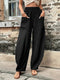 Women's Pants Solid Color Pocket Women's Casual Pants Elastic Pants Trousers