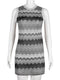 New geometric wave sexy slim sleeveless knitted sweater dress