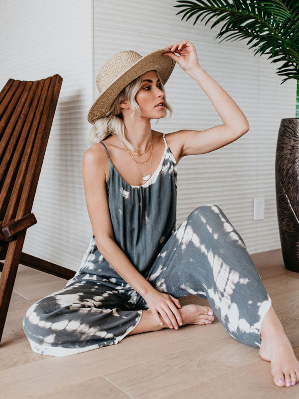 Women's suspenders sexy wide-leg jumpsuit - Rokkaku 18 online shop