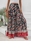 New floral fashion flared wide-leg pants