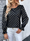 Women's polka dot black bronzing shirt with long sleeves