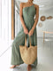 New casual, comfortable and refreshing sleeveless waistless backless loose wide-leg jumpsuit