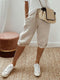 New women's pocket elastic casual trousers