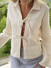 Women's sexy little jacket with lace-up placket and single wear