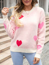 Women's Love Valentine's Day Round Neck Knitted Sweater