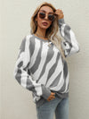Women's Striped Fashionable Knitted Pullover Sweater