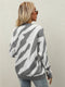 Women's Striped Fashionable Knitted Pullover Sweater