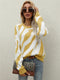 Women's Striped Fashionable Knitted Pullover Sweater