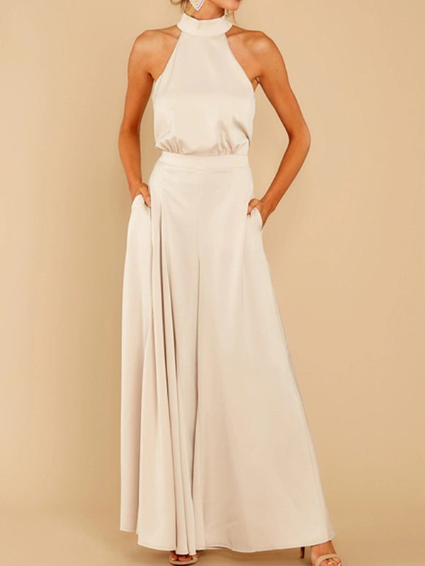 Women's new off-the-shoulder high-waist jumpsuit wide-leg trousers - Rokkaku 18 online shop