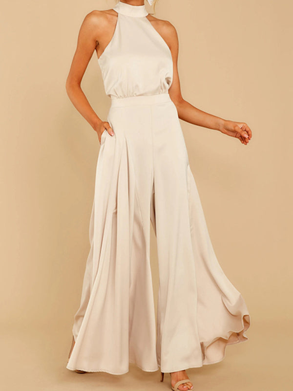 Women's new off-the-shoulder high-waist jumpsuit wide-leg trousers - Rokkaku 18 online shop