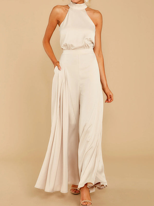Women's new off-the-shoulder high-waist jumpsuit wide-leg trousers - Rokkaku 18 online shop