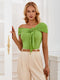 New casual solid color one shoulder waist top