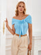 New casual solid color one shoulder waist top