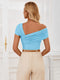 New casual solid color one shoulder waist top