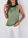 Spring and summer new style casual sleeveless stand collar feather top