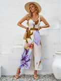New printed shoulder strap hollow jumpsuit - Rokkaku 18 online shop