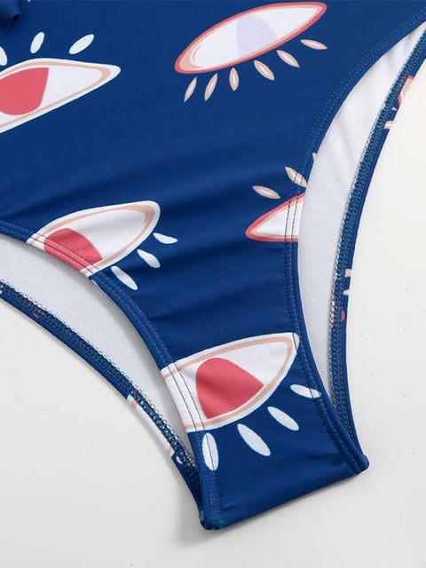 New ruffled devil's eye one-piece swimsuit/split bikini set