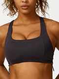 New drawstring yoga wear breathable solid color yoga bra - Rokkaku 18 online shop