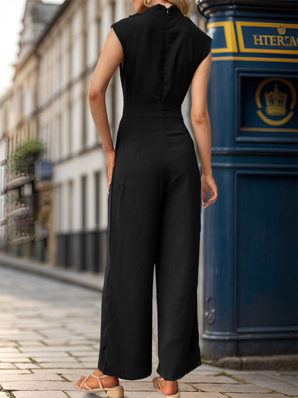 New Sleeveless Solid Color Swing Collar Jumpsuit - Rokkaku 18 online shop