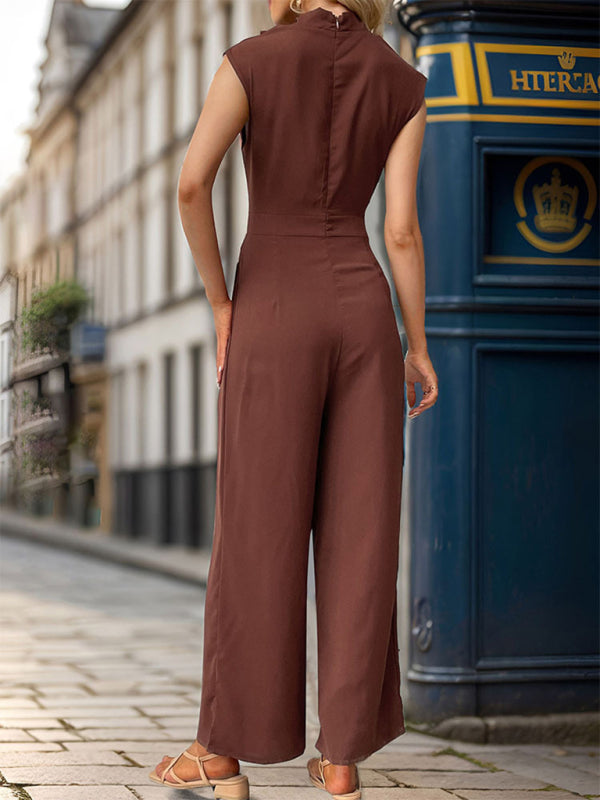 New Sleeveless Solid Color Swing Collar Jumpsuit - Rokkaku 18 online shop