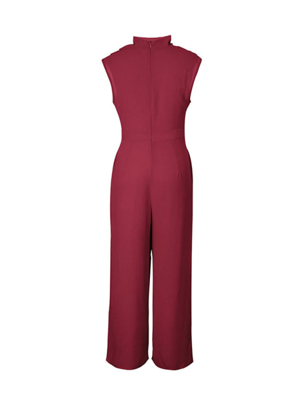 New Sleeveless Solid Color Swing Collar Jumpsuit - Rokkaku 18 online shop