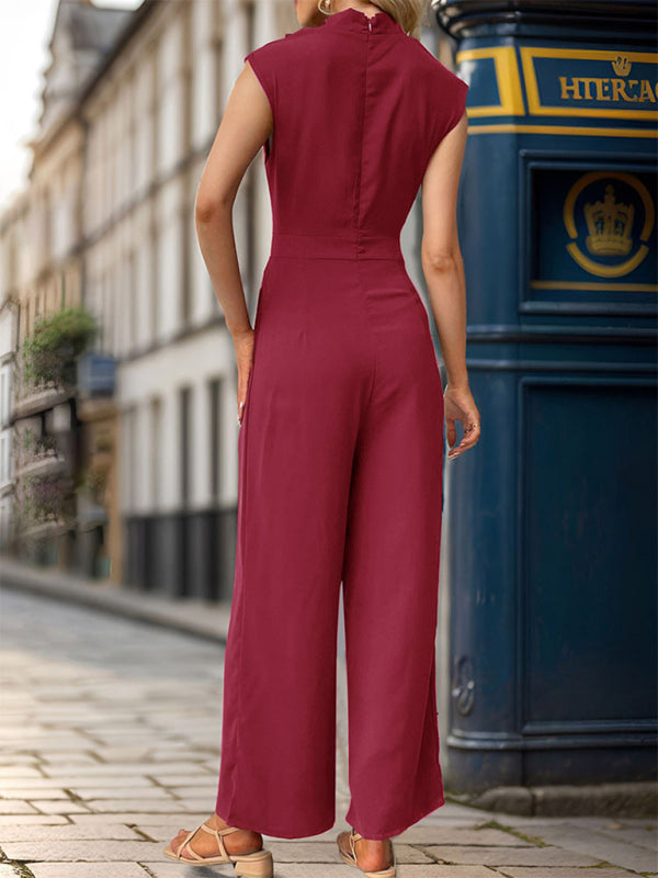 New Sleeveless Solid Color Swing Collar Jumpsuit - Rokkaku 18 online shop