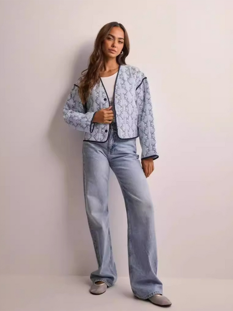 Women's Floral Embroidered Button Jacket