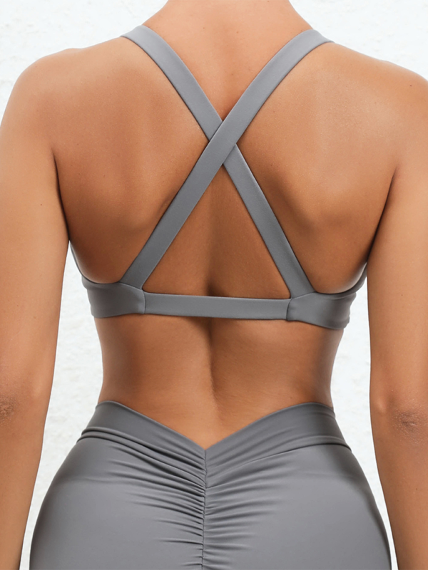 Tight-fitting quick-drying sports yoga bra for outdoor running cross-back fitness underwear - Rokkaku 18 online shop