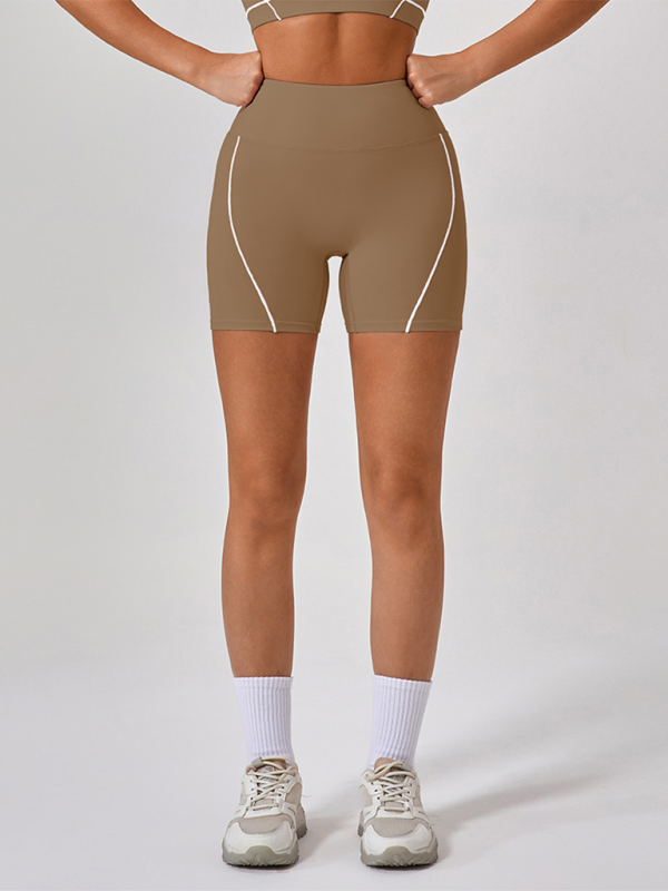 Skinny outdoor sports spaghetti strap contrast color suspender bra + shorts Yoga suit - Rokkaku 18 online shop