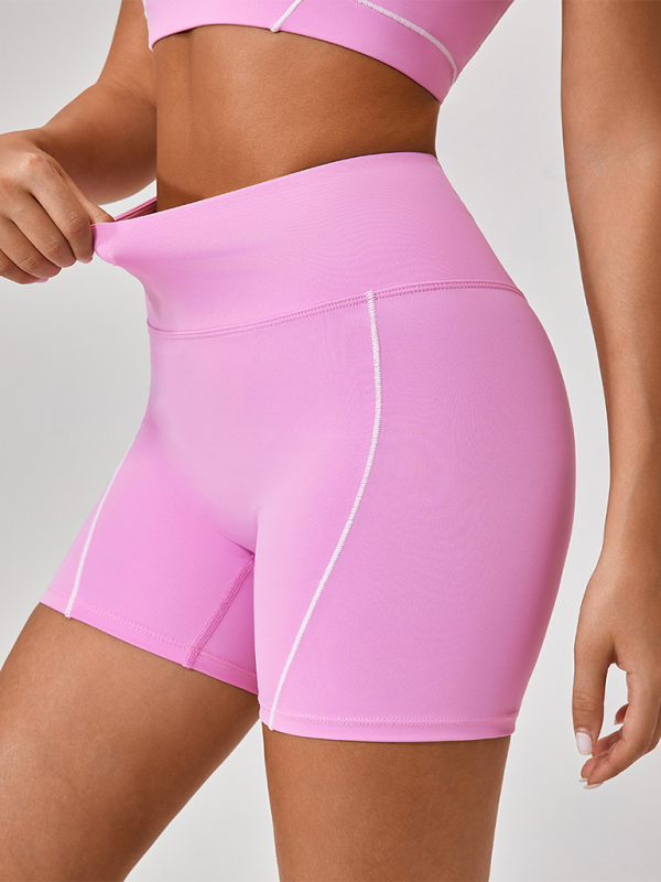 Skinny outdoor sports spaghetti strap contrast color suspender bra + shorts Yoga suit - Rokkaku 18 online shop