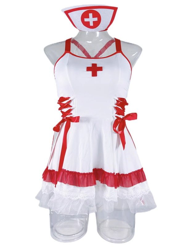 Halloween Sexy Erotic Lingerie Nurse Uniform Halter Dresses - Rokkaku 18 online shop