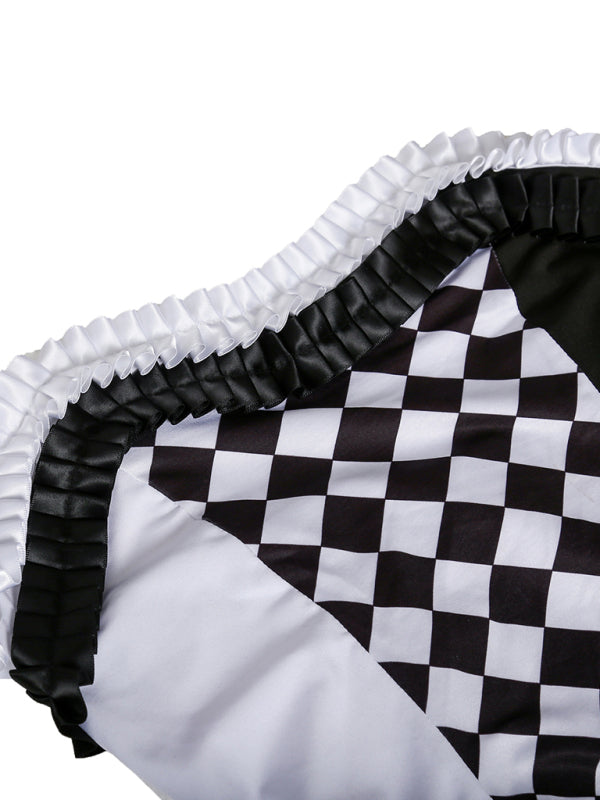 Halloween drag queen vampire clown costume demon costume role play plaid clown costume - Rokkaku 18 online shop