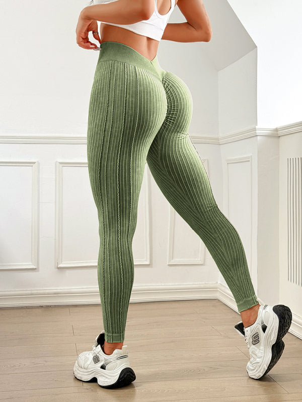 V waist peach hip seamless yoga pants fitness pants running sports trousers tights women's leggings - Rokkaku 18 online shop