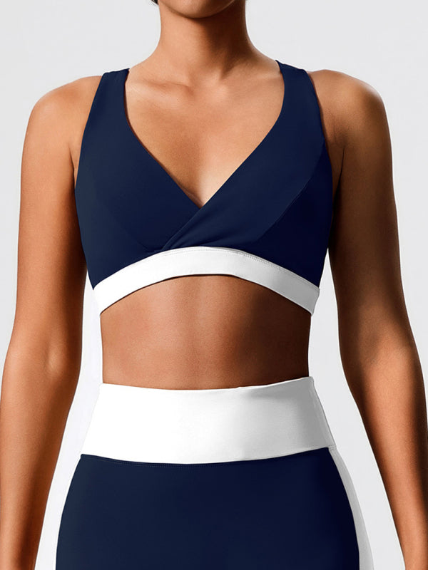 Environmentally friendly fabric new backless yoga vest + yoga pants outdoor sports suit - Rokkaku 18 online shop