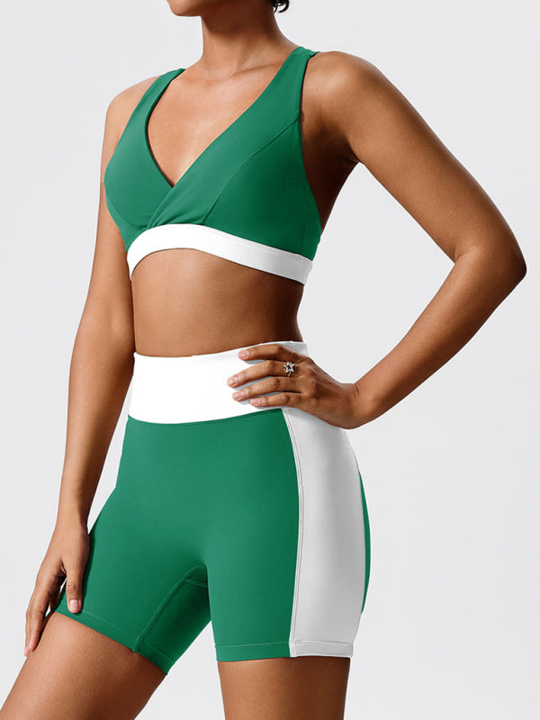 Environmentally friendly fabric new backless yoga vest + yoga pants outdoor sports suit - Rokkaku 18 online shop