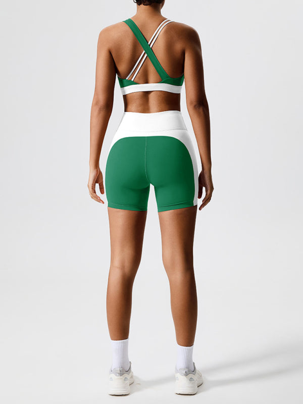 Environmentally friendly fabric new backless yoga vest + yoga pants outdoor sports suit - Rokkaku 18 online shop