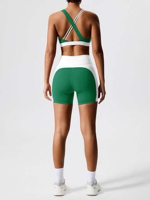 Environmentally friendly fabric new backless yoga vest + yoga pants outdoor sports suit