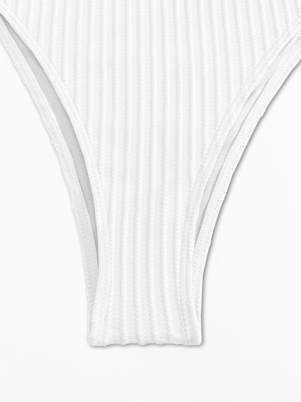 Simple solid color one-piece swimsuit