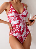 Floral Print Sexy Sports One-Piece Swimsuit Bikini